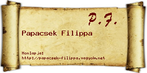 Papacsek Filippa névjegykártya